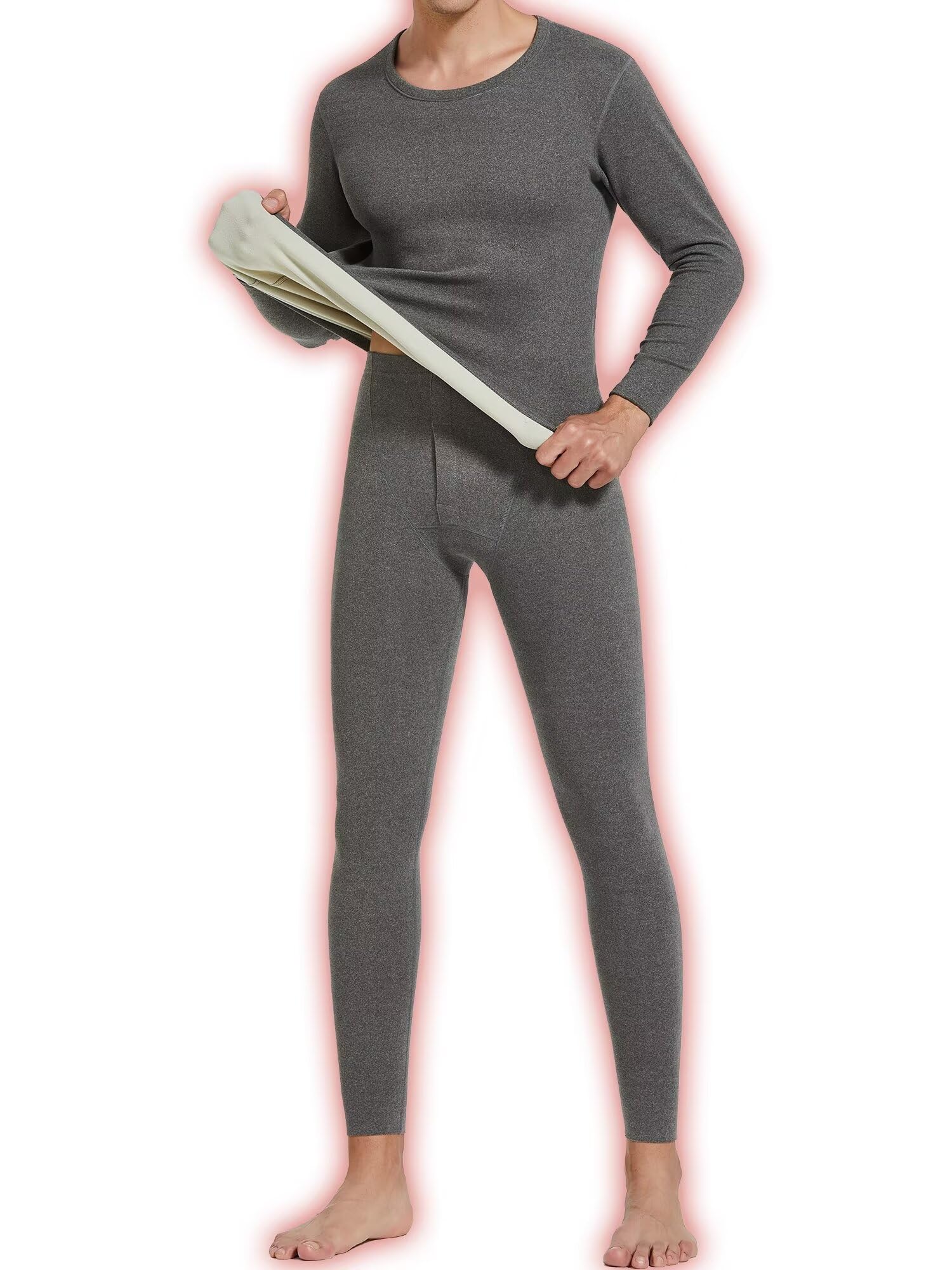 【送料無料】[WEEN CHARM] 防寒インナー メンズ 上下セット 防寒 肌着 あったかインナー ストレッチ 裏起毛 保温 中厚 前開き 長袖シャツ ズボン下 吸湿 発熱 柔らかい 冬服