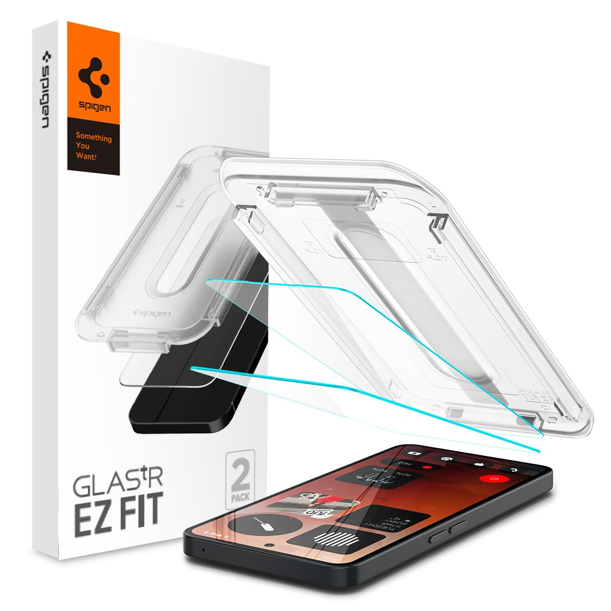 【送料無料】Spigen Nothing Phone(3a), (3a) Pro ガラスフィルム 貼り付けキット付き 9H強化ガラス 2枚入 ナノコーティング 飛散防止 EZ Fit AGL09428