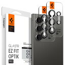 Spigen Galaxy S24 Ultra カメラ保護フィルム ブラック 2セット 貼り付けキット付き 高透過率 硬度9H 耐衝撃 ギャラクシー S24 Ultra 対応 レンズ保護フィルムEZ Fit Optik Pro