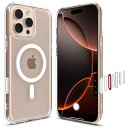 Spigen 【カメラコントロールカバー付き】iPhone 16 Pro Max ケース MagSafe対応 クリア ボタン保護 埃防止 ストラップホール 米軍MIL規格 ウルトラ・ハイブリッドT・マグフィット ACS08505 (ホワイト)