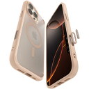 Spigen 【カメラコントロールカバー付き】iPhone 16 Pro ケース MagSafe対応 半透明 ボタン保護 埃防止 ストラップホール 米軍MIL規格 ウルトラ・ハイブリッドT・マグフィット ACS09071 (フロスト・ローズ・チタニウム)