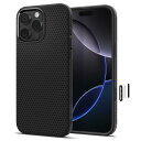 【カメラコントロールカバー付き】Spigen iPhone 16 Pro ケース MagSafe対応 米軍MIL規格 ボタン保護 ストラップホール バンパー 耐衝撃 リキッド・エアT・マグフィット ACS09116 (マット・ブラック)
