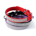 【送料無料】PetGround 犬 首輪 可愛い きらきら おしゃれ 軽い 簡単着脱 小型犬 中型犬 軽量 犬用首輪 チワワ トイプードル ペット用品 (レッド...