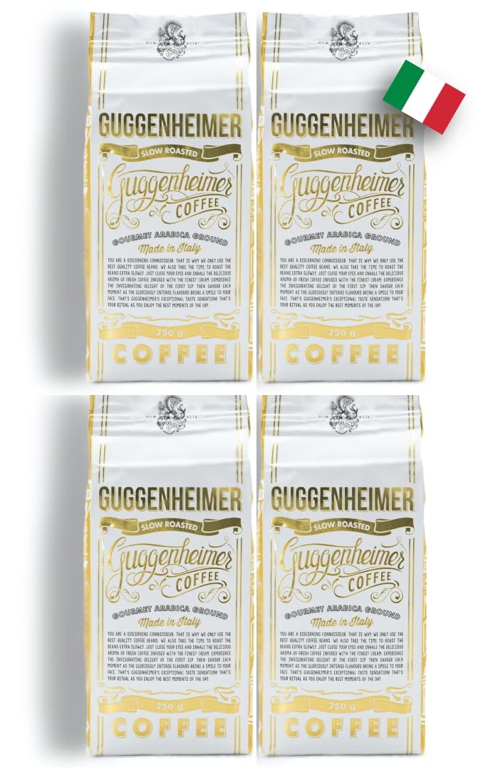 【送料無料】NEW! Office Promo グルメアラビカ 4 袋 x 250g | 酸味控えめ、ほどよい苦味 Guggenheimer..