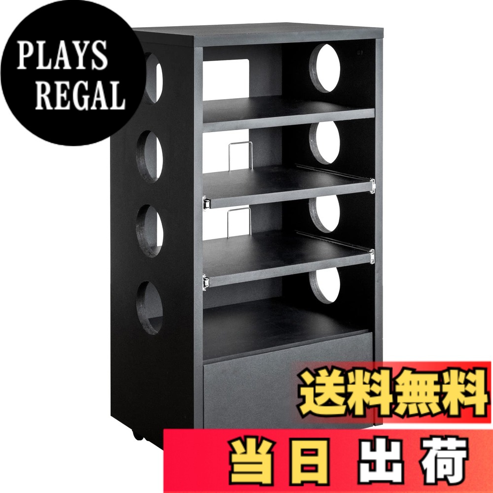 【送料無料】宮武製作所 ゲームラック REGABO(レガボ) PS5対応 幅49x奥38x高さ99.6cm ゲーム機やソフトをまとめて収納できる GRK-002 BK ブラック