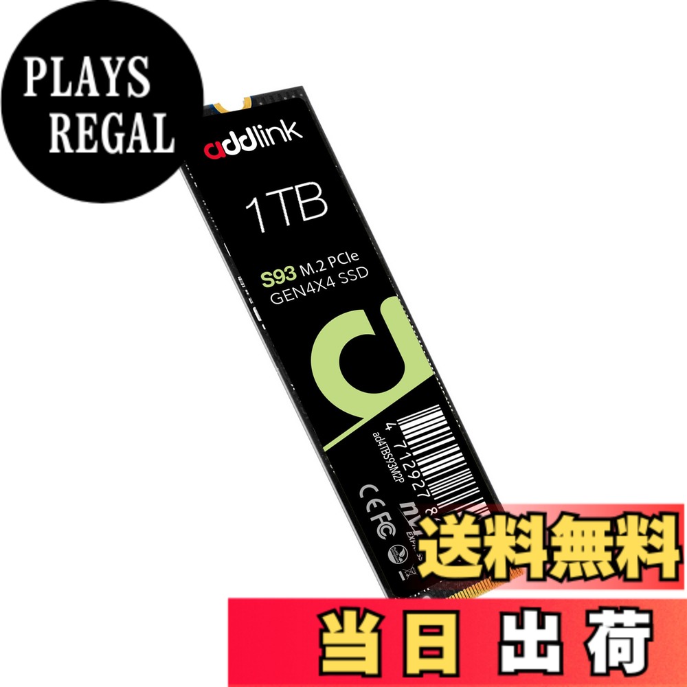 addlink 台灣製 S93 1TB PCIe Gen 4 x4 (最大転送速度 7,200MB/秒) NVMe M.2 2280 内蔵 SSD 国内正規品 (aJP1TBS93M2P)