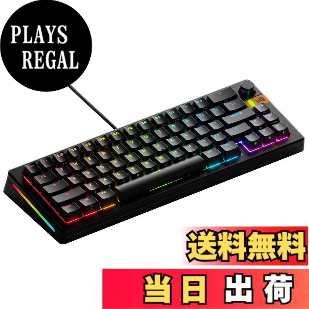 Glorious GMMK 3 HE 65% Prebuilt Wired Black - US 英語配列 有線 メカニカルキーボード ブラック GLO-KB-GMMK3-65-PB-HE-W-BLK-US KB0821