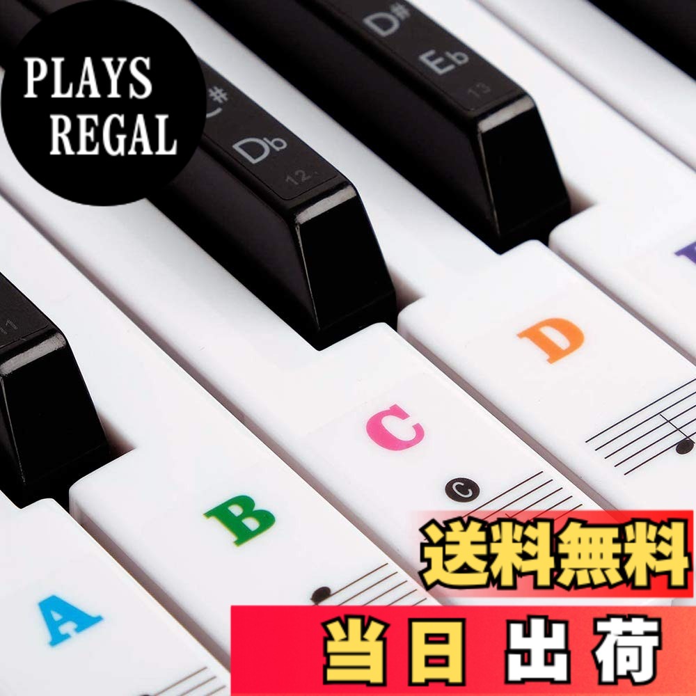 【送料無料】88/61/54/49/37キー ピアノ キーボード ステッカー 音符シール フルセットステッカー 88鍵盤 初心者 ピアノ練習用 剥がせる フィンガープラクティス