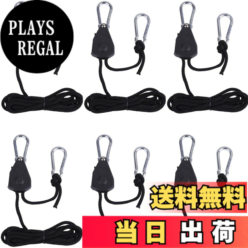【送料無料】ルボナリエ ロープラチェット 荷造りベルト ロープタイトナー キャンプ用品 ロープテンショナー ロープハンガー カラビナ 吊り下げ 耐荷重 68kg/対 6個 セット (ブラック) plays23-12079729 PLAYS REGAL パッケージ画像