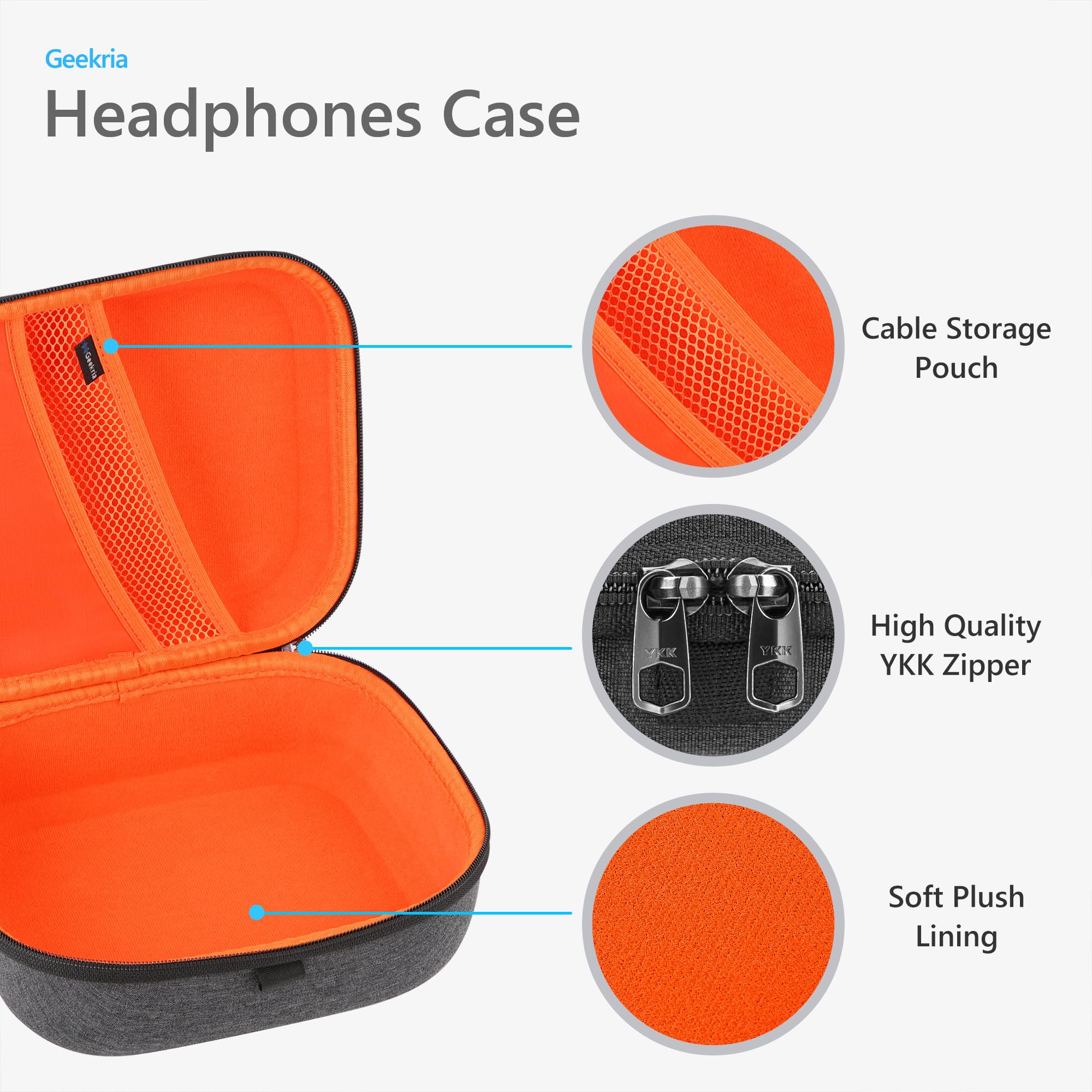 【送料無料】ヘッドフォンケース for SENNHEISER HD598、HD558、HD518、HD595、HD555、HD515、HD650、HD600、Sony v700dj、7509hd、7506、フルサイズハードキャリーケース/ヘッドセット旅行バッグ。 EJB-0001-05 plays23-10065930 PLAYS REGAL サンプル画像3