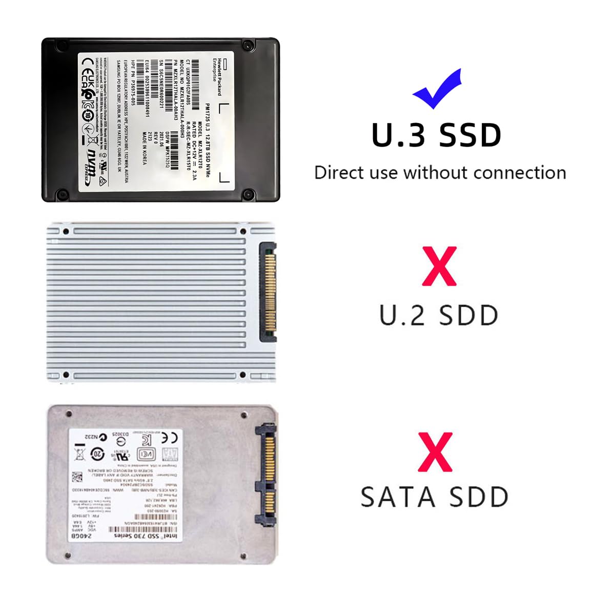 【送料無料】JSER U.2 U2 SFF-8639 NVME PCIe SSDケーブル オス-メス延長 50cm 68ピン