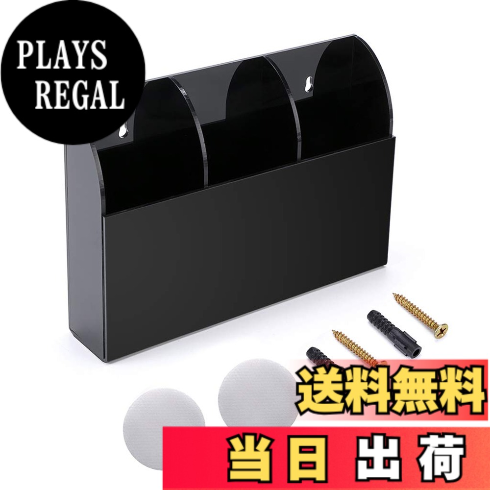 【送料無料】Sumnacon リモコン 収納 壁掛け リモコンラック リモコンケース リモコンスタンド アクリル テレビ エアコン 小物収納 3格 (ブラック)