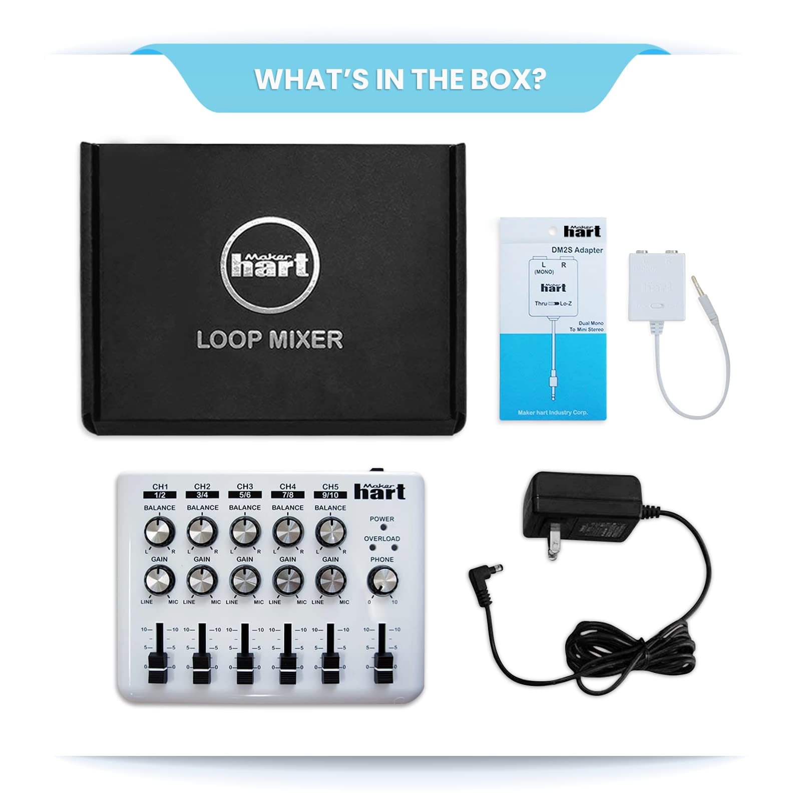 【送料無料】Maker hart Loop Mixer 5チャンネルステレオ音声ミキサー (白い, シンプル) plays23-10513480 PLAYS REGAL サンプル画像2