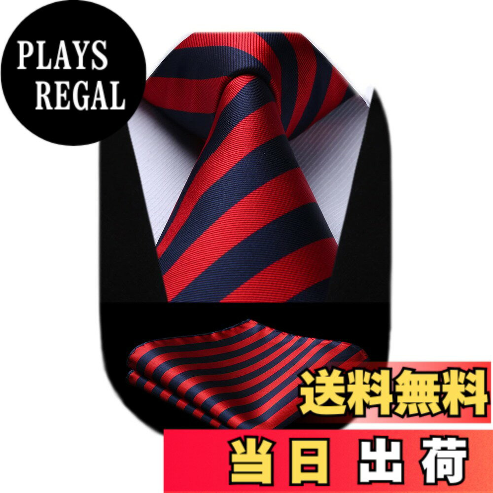 【送料無料】[HISDERN] ビジネス赤 ネクタイ チーフ セット メンズ シルク 結婚式 ...