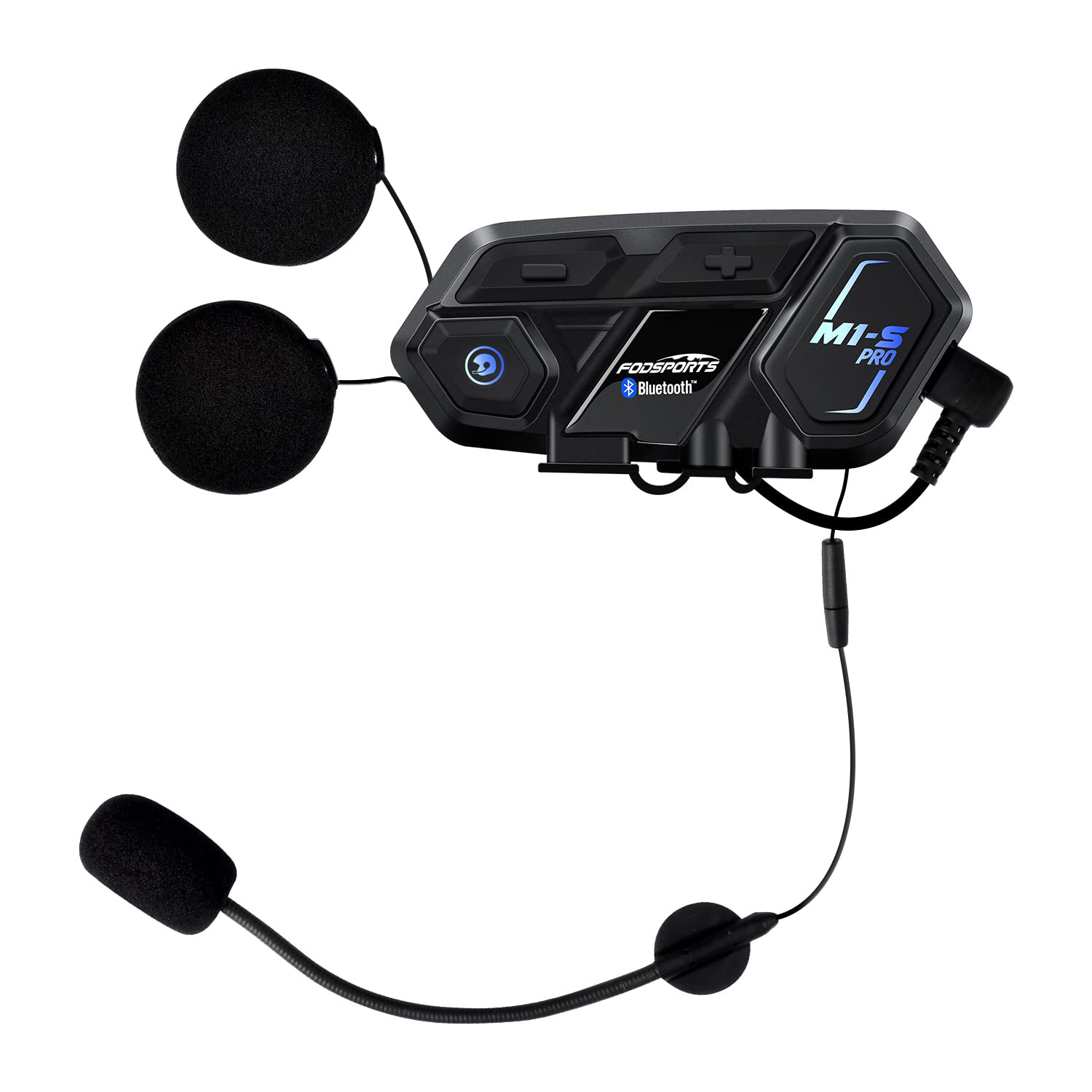 PLAYS REGALの【送料無料】FODSPORTS バイクインカム用 M1-S Pro専用 ヘッドセット USB Mini-B端子 FX30C Pro機種適用 イヤホン M1-S Plus対応不可 インターコム用 二種類マイク＆スピーカー アクセサリ ヘルメット用 HIFI音質 マジックテープ付き ヘッドセット用(ハード＆ソフトマイ｜アングル3