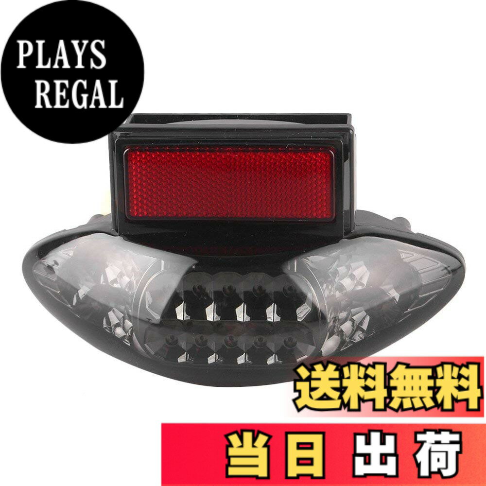 ONGMEIL バイク LEDテールライト ウインカー/ブレーキランプ内蔵 ブラックレンズ GSX1300R 1999-07年 (Smoke)