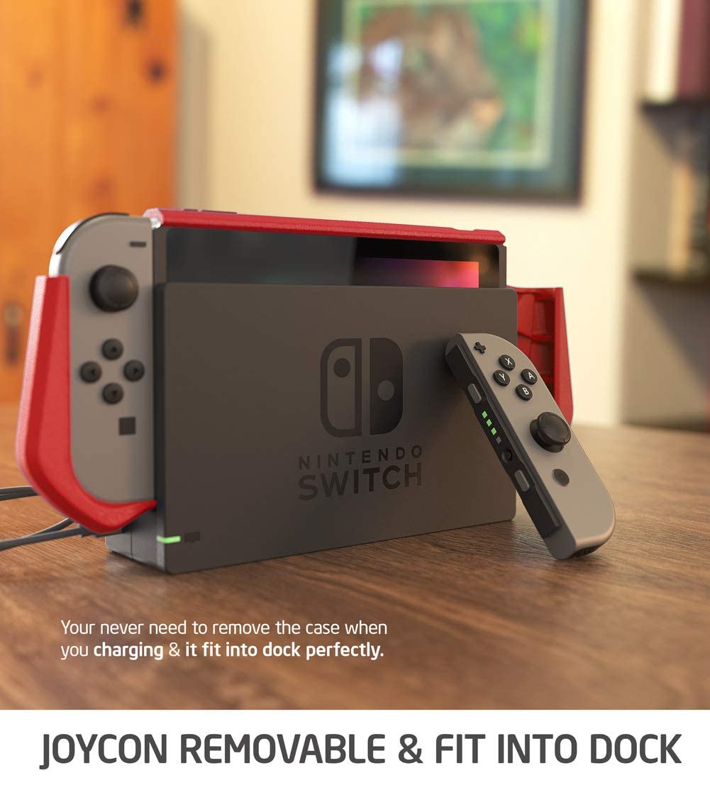 PLAYS REGALの【送料無料】Mumba Nintendo Switch 用 ケース TPUグリップ 保護カバー ドッキング可能 アクセサリー Nintendo Switch とJoy-Con コントローラー対応 [Blade シリーズ] (レッド, Nintendo Switch)｜アングル3