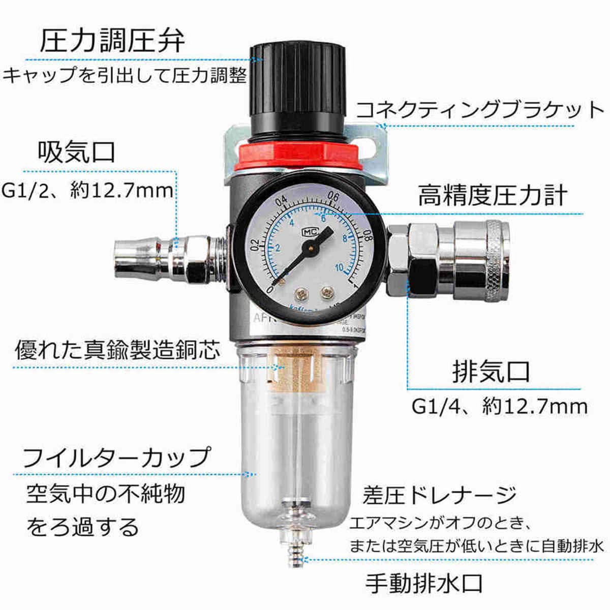 【送料無料】Litorange フルター ウターセパレター エアーコンプレサー用 スプレガ...