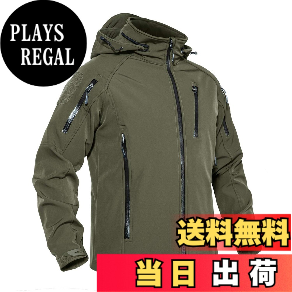 【送料無料】[KEFITEVD] ジャケット メンズ 冬 アウトドアウェア サバゲー ジャケット タクティカル 作業着 防寒ジャンパー 撥水 釣り 登山 トレッキング 冬服 アウター od グリーン M