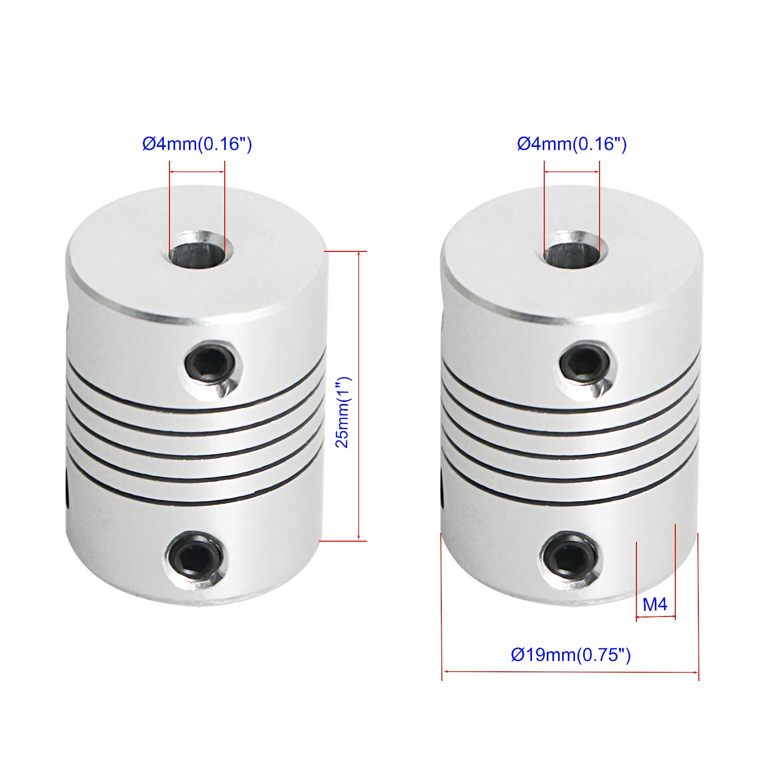 【送料無料】Aopinフレキシブル カップリングモーター カ3Dプリンター用4mm-4mmシ...