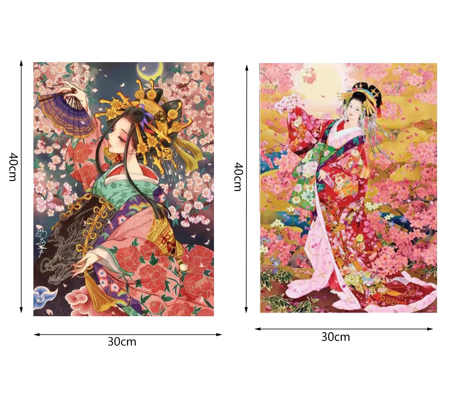 【送料無料】2枚セット 5Dダイヤモンドアート キット ダイアモンドビーズ絵画キット DIY・手作り絵画手芸キット 5D モザイクアート ハンドメイド かわいい 芸術品 装飾 ダイヤモンド塗装 全面貼り付けタイプ 30x40cm (スタイル4) — vista 2
