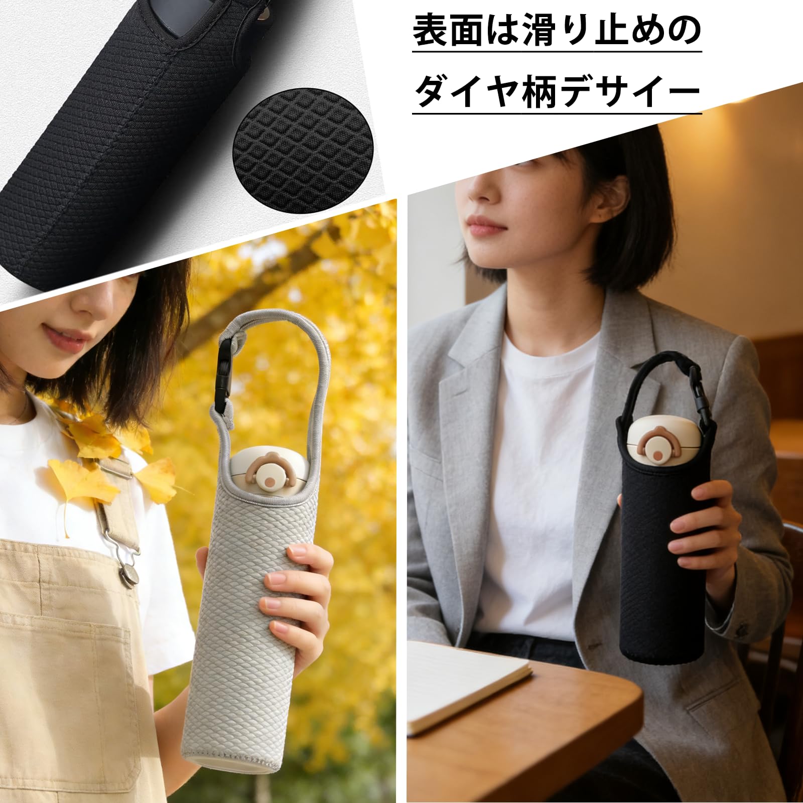 【送料無料】Futakuchi 水筒カバー 480ml 500ml 600ml 水筒ケース 手持ち 肩掛け 両用 ショルダーストラップ付き ペットボトルカバー 衝撃吸収 子供 キャンプ 通学 散策用 plays23-10052000 PLAYS REGAL サンプル画像3