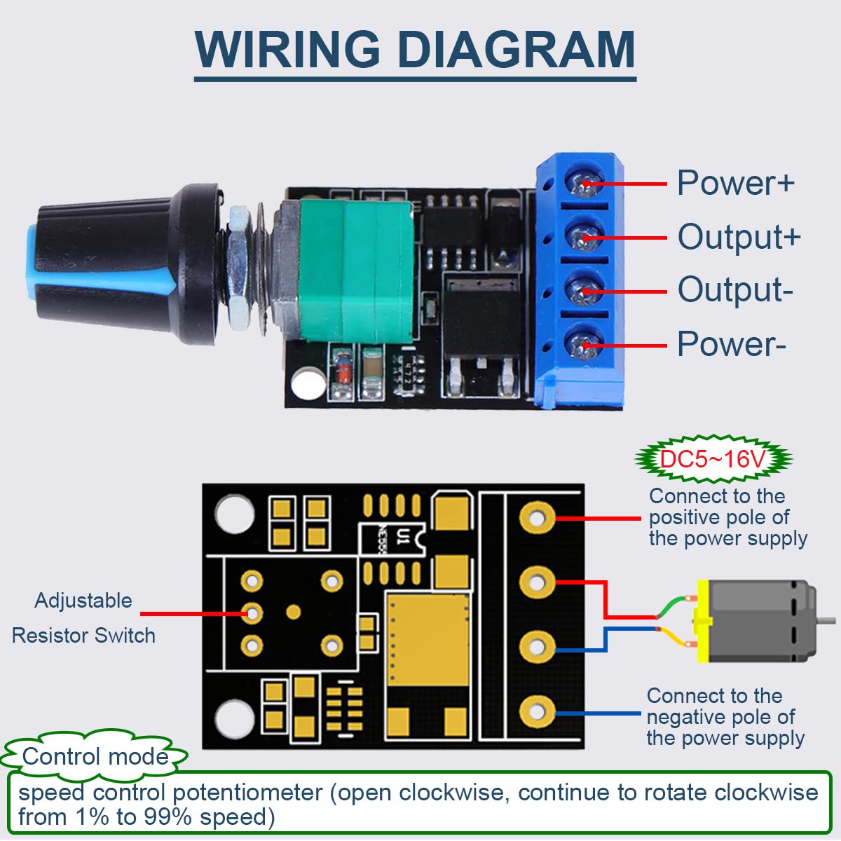 【送料無料】DAOKAI 2PCS MIni の速度のコントローラー モジュール PWM DC モータ...