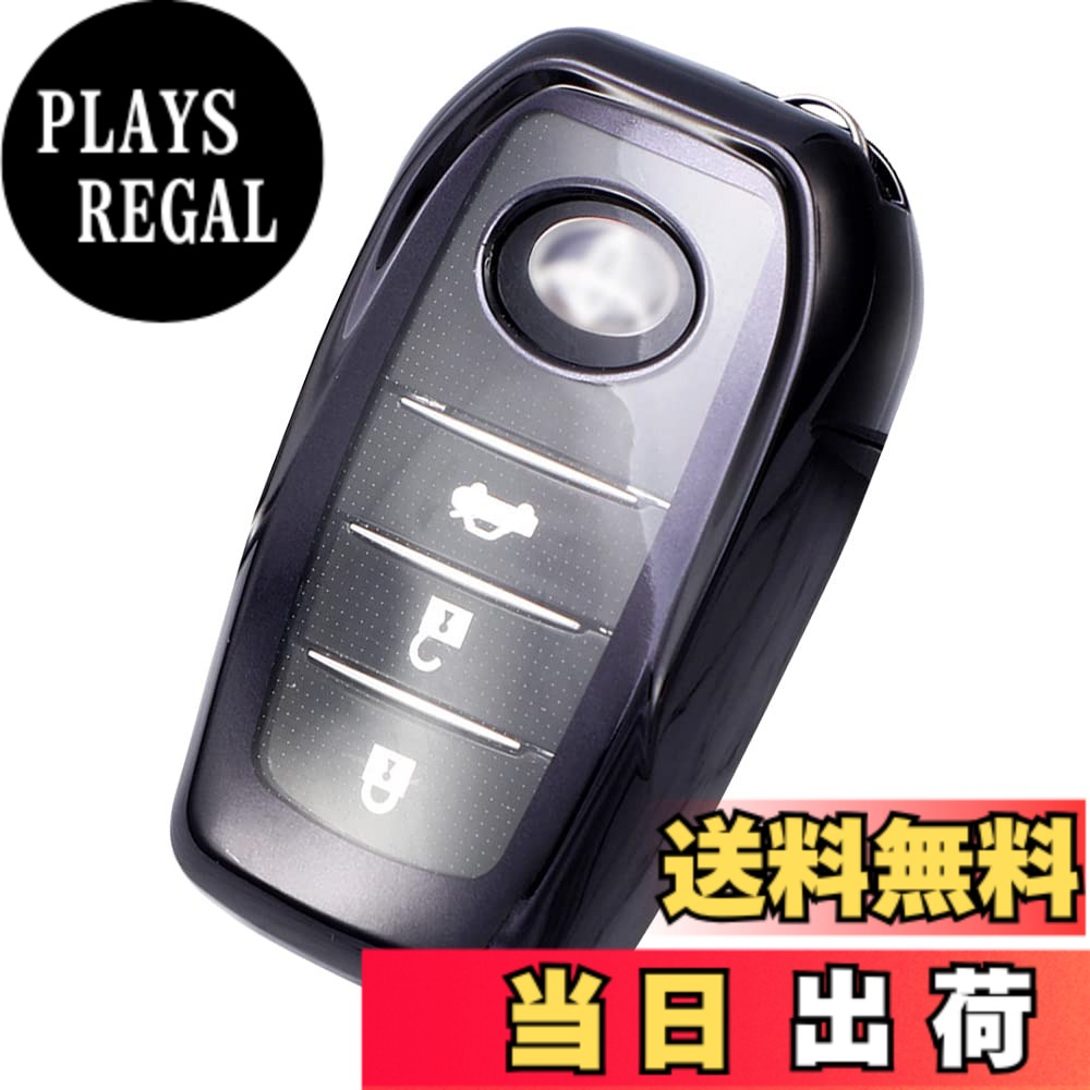 【送料無料】Kinotaka トヨタ専用 TPU製キーケース 新型ヴォクシー(VOXY)90系/ 新型ハリアー80系/ヤリスクロス/ハイラックス/アルファード30/ ヴェルファイア ウェルカムパワースライドドア用 など専用設計スマートキーカバー (ブラック)