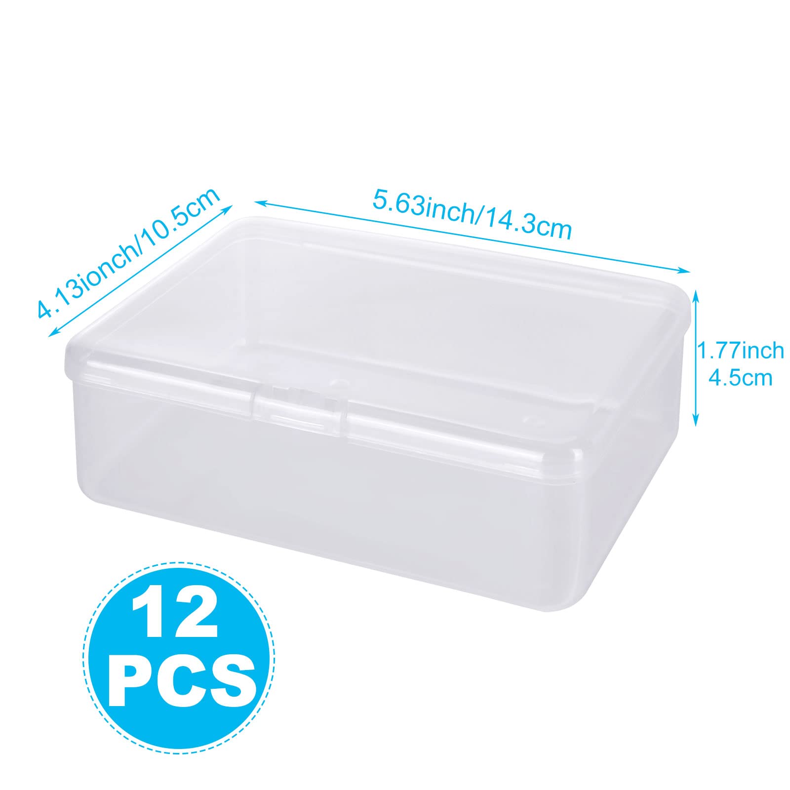 【送料無料】RILIHII【12個/セット】14x10x5cm 小物収納ケース プラスチック小物入れ ケース パーツケース透明 収納 詰め替え容器 蓋付き プラスチックストレージボックス 化粧品用小分け容器 旅行 軽量 持ち運びに便利 長方形 壁厚み1.3mm plays23-11852085 PLAYS REGAL サンプル画像2