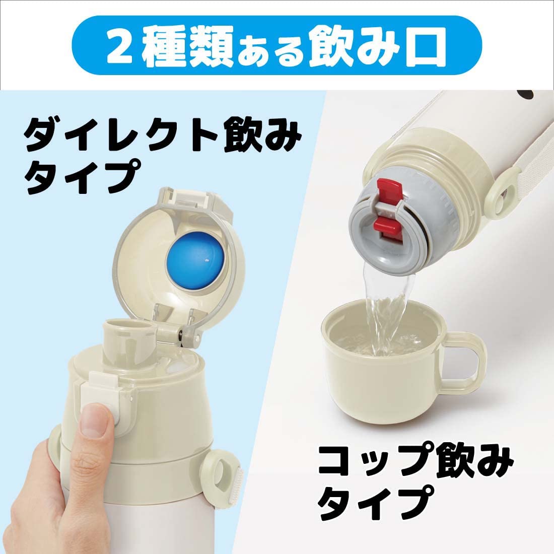 【送料無料】スケーター(skater) 子供用 ステンレス 水筒 2way 直飲み 420ml コッ...