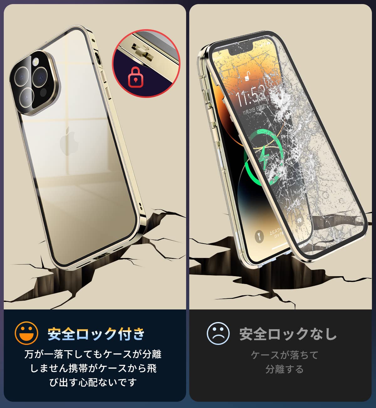 【送料無料】NIANGUO【ロック機能付き・自動ポップアップボタン】 iPhone14 Pro 用...