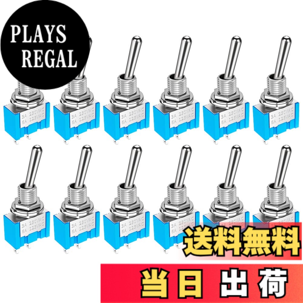 【送料無料】KILIGEN 12個 SPST 6A/125VAC、3A/250VAC ミニ トグル スイッチ ミニチュア オン/オフ スイッチ 2 ターミナル 2 ポジション DIY カー ダッシュボード ダッシュボード 電子機器 MTS-101用