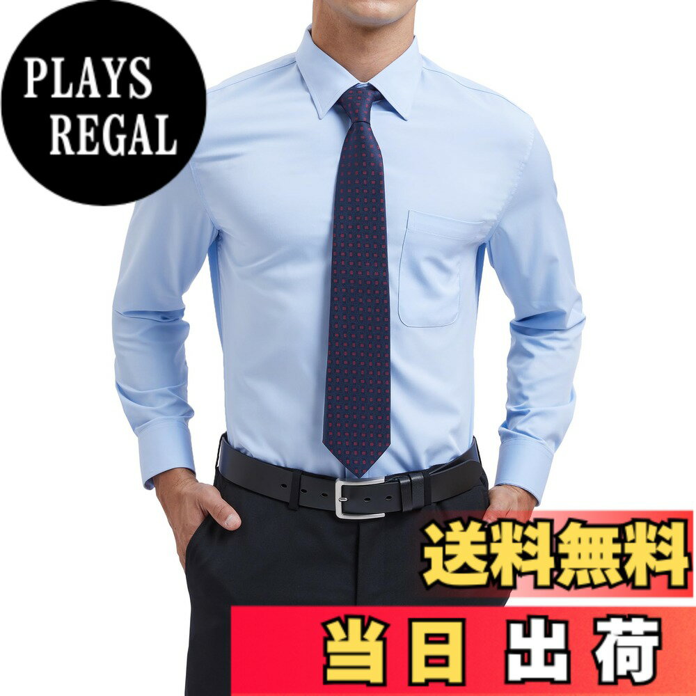 Leotards - 【送料無料】[Enlision] ワイシャツ メンズ yシャツ 長袖 ブルー ビジネス ノーアイロン 形態安定 大きいサイズ 通販 人気 形状記憶 カッターシャツ 首回り37cm