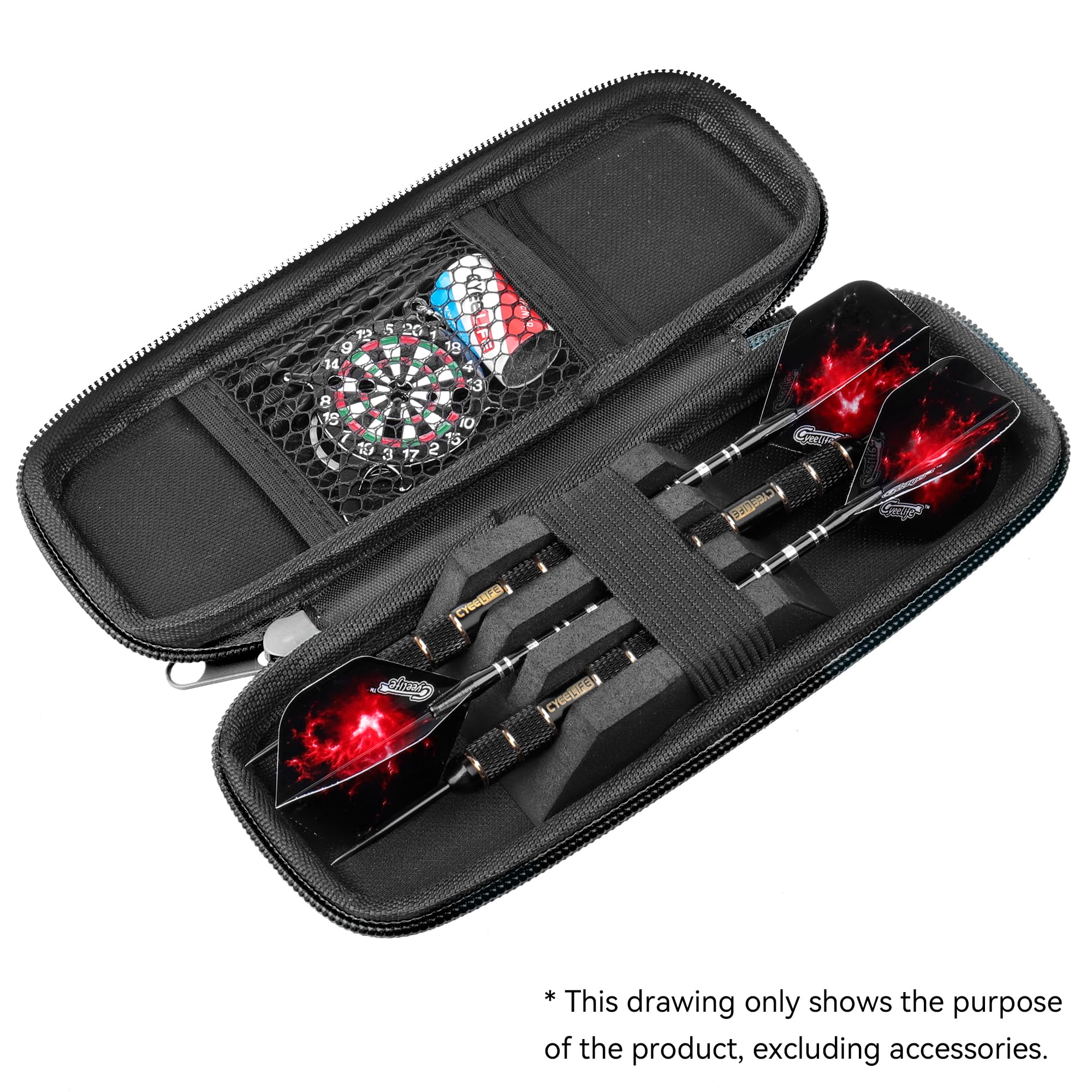 【送料無料】CyeeLife ダーツケース 収納 PU Dart Carrying Case(ダーツ3本用),レッド