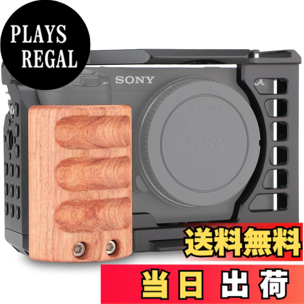 LEFTFOTO ZV-E1 フルカメラケージ 木製ハンドル付き Sony Alpha ZV-E1 ビデオ撮影フレーム用 アルカタイプベース 3/8インチ ARRIホール デュアルロック オールインワンデザイン