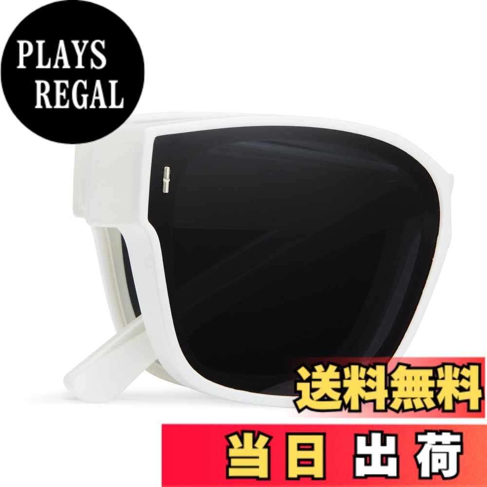 【送料無料】[Cyxus] 折りたたみサングラス オーバーサングラス メガネの上から掛ける 偏光レンズ UVカット 紫外線対策 軽量設計 TR90 釣り 運転 登山 旅行 戸外用 おしゃれ 男女兼用（P1128B20 ブラックレンズ&ホワイトフレーム