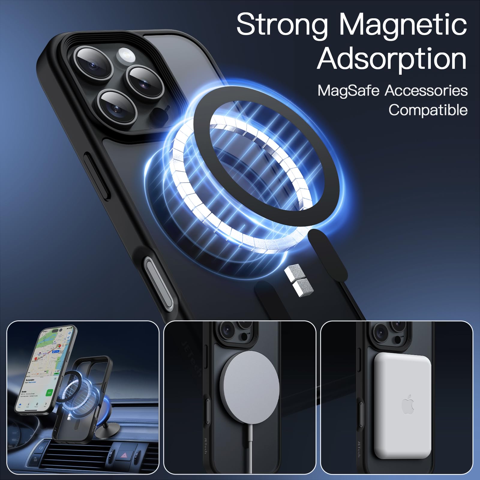 【送料無料】JETech iPhone 16 Pro 6.3インチ用 マグネット ケース MagSafeに対応 ...