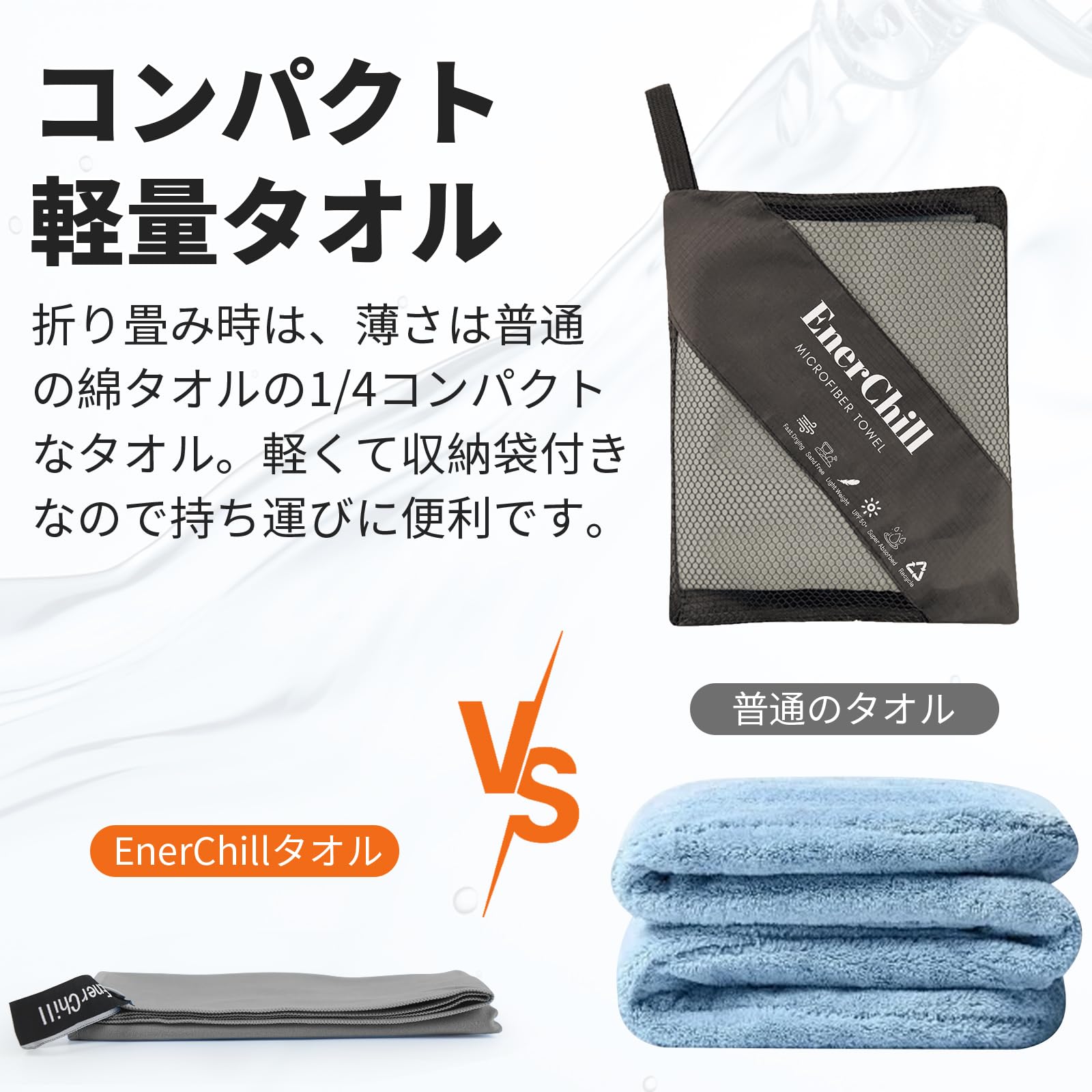 【送料無料】EnerChill 速乾タオル ビーチ スポーツタオル マイクロファイバー ス...