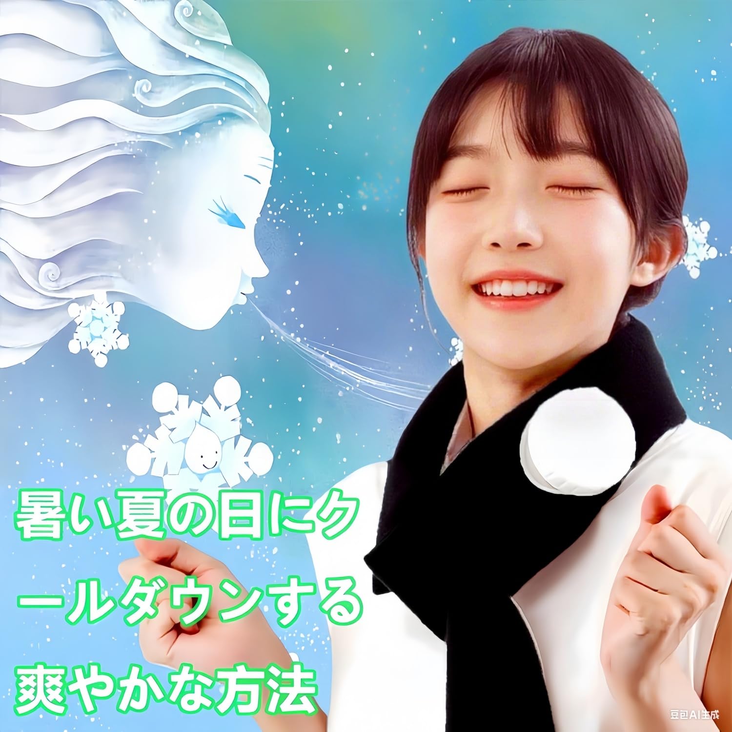 PLAYS REGALの【送料無料】Geeloa 氷嚢 首に巻ける ネック クール アイシング 水漏れ防止 氷のう 首用 冷却 スポーツ観戦 野球 サッカー アウトドア 農作業 釣り スポーツ アイスバッグ (ブラック)｜アングル2