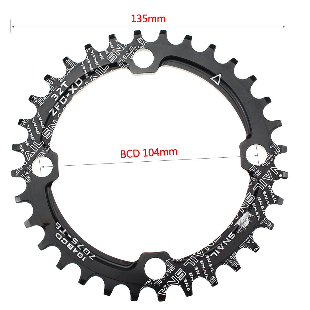【送料無料】チェーンリング 32T 104BCD Mutte MTB ナローワイド チェーンリング ...