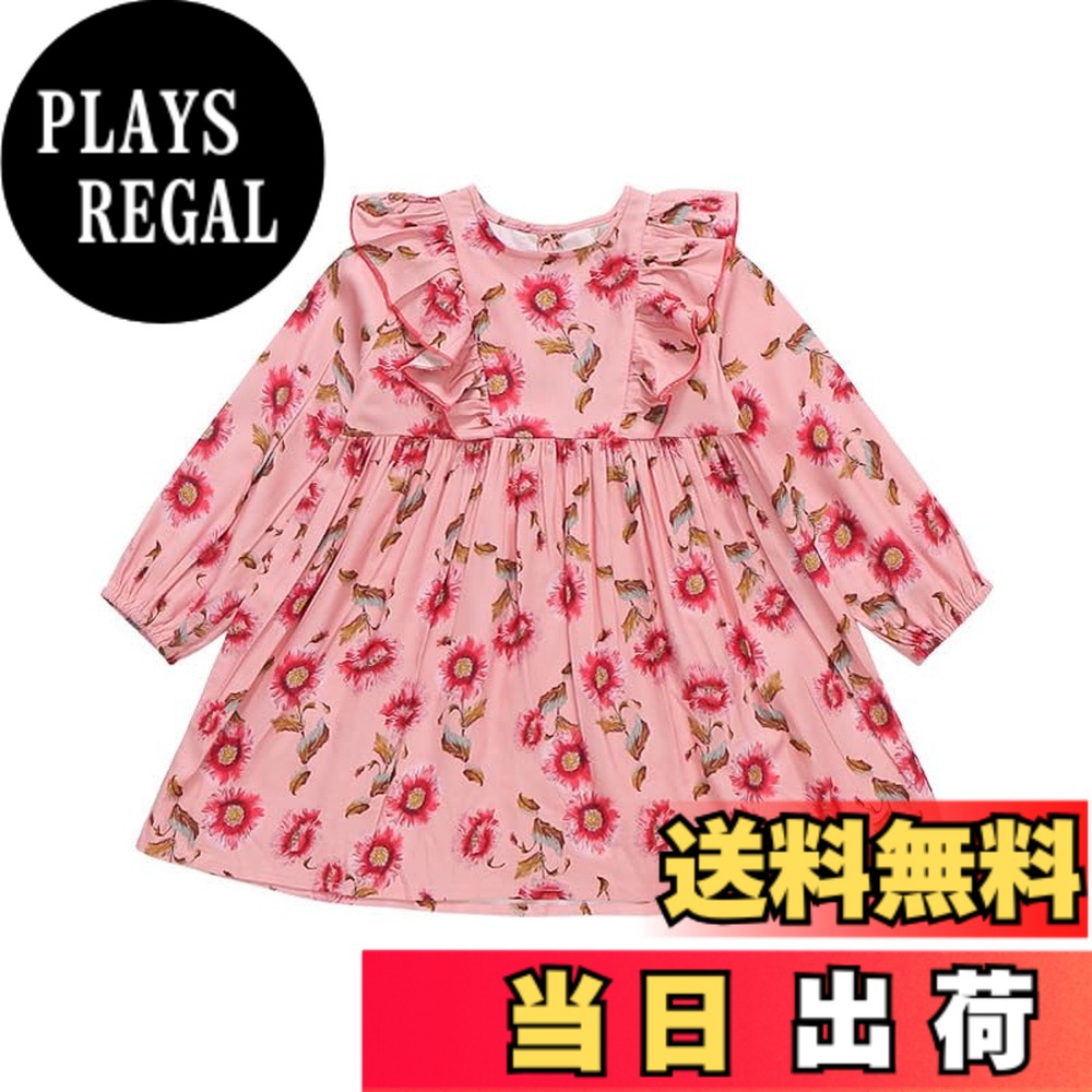 【送料無料】[Baby koi] ガールズ服長袖ワンピース女の子春秋洋服フォーマル子供ドレス結婚式お宮参り発表会七五三バースデー通園服キッズ贈り物ギフト 色：レッド、サイズ：90