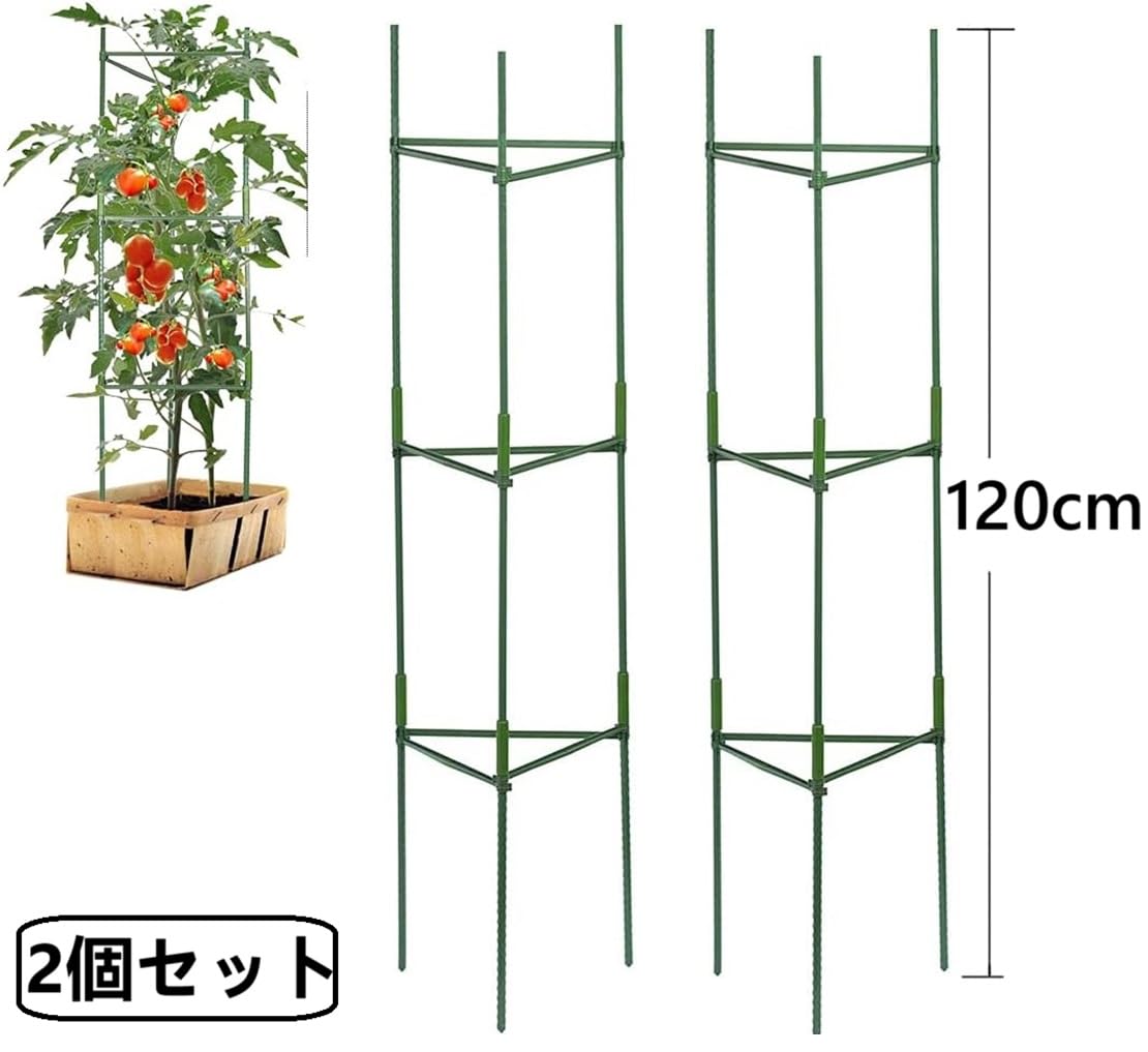 【送料無料】DIFEIUKI 植物支柱 2個セット 三角形 トマト支柱 つる性植物サポート ...