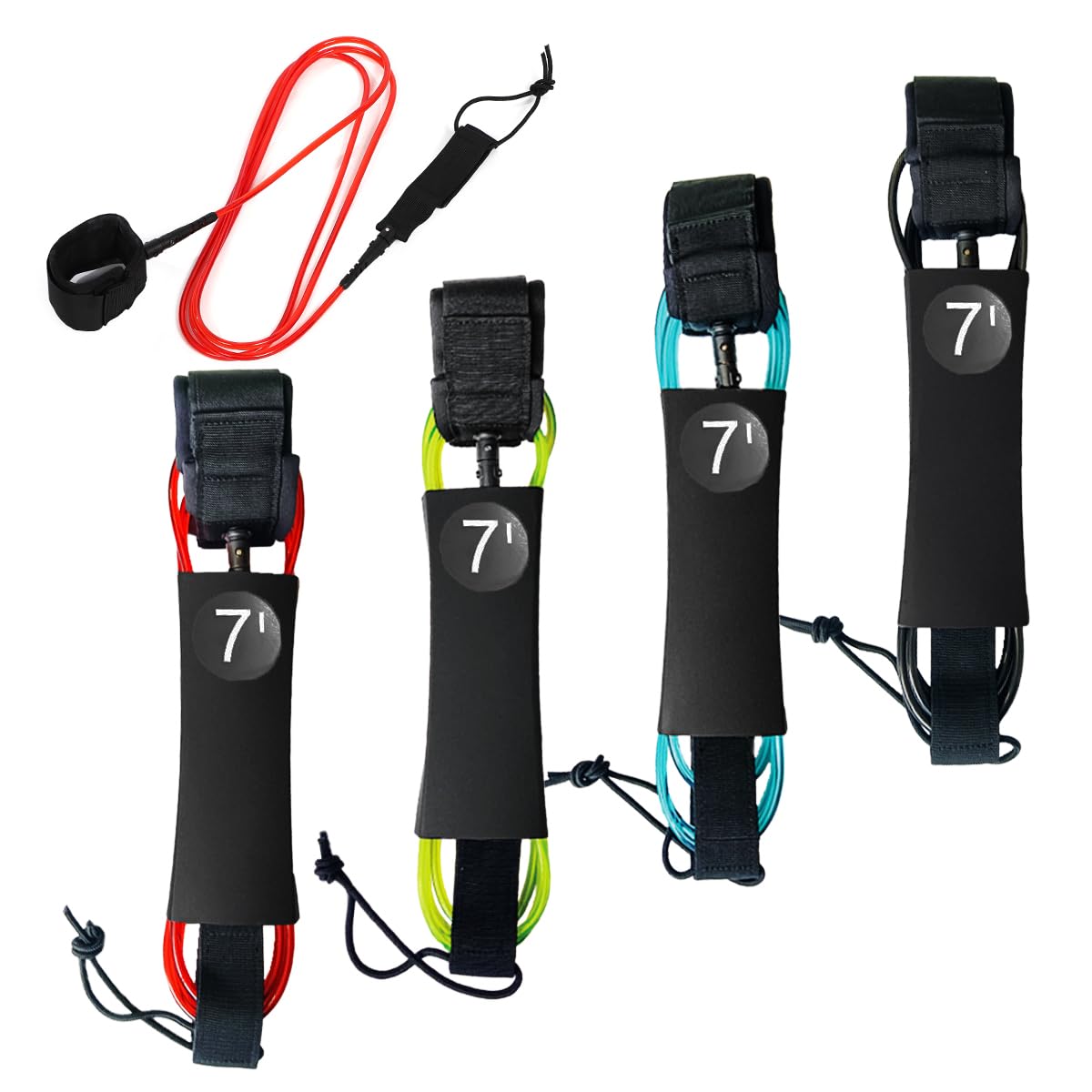 【送料無料】SALUDABLE リーシュコード 7ft 7mm サップ サーフィン サーフボード コード sup 色：ブルー