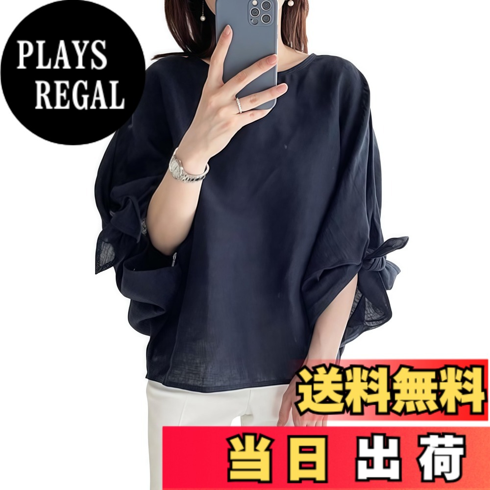 樂天商城 - 【送料無料】[DYIOPMFGZ] ブラウス レディース トップス 半袖tシャツ プルオーバー カットソー チュニック リネンシャツ ピンタック 無地 シンプル かわいい 薄手 おしゃれ 通勤 普段着 ゆったり 夏 色：ネイビー、サイズ：L