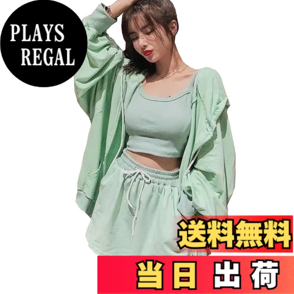 【送料無料】[MaxWant] ルームウェア 3点セット ジップアップパーカー キャミソー...