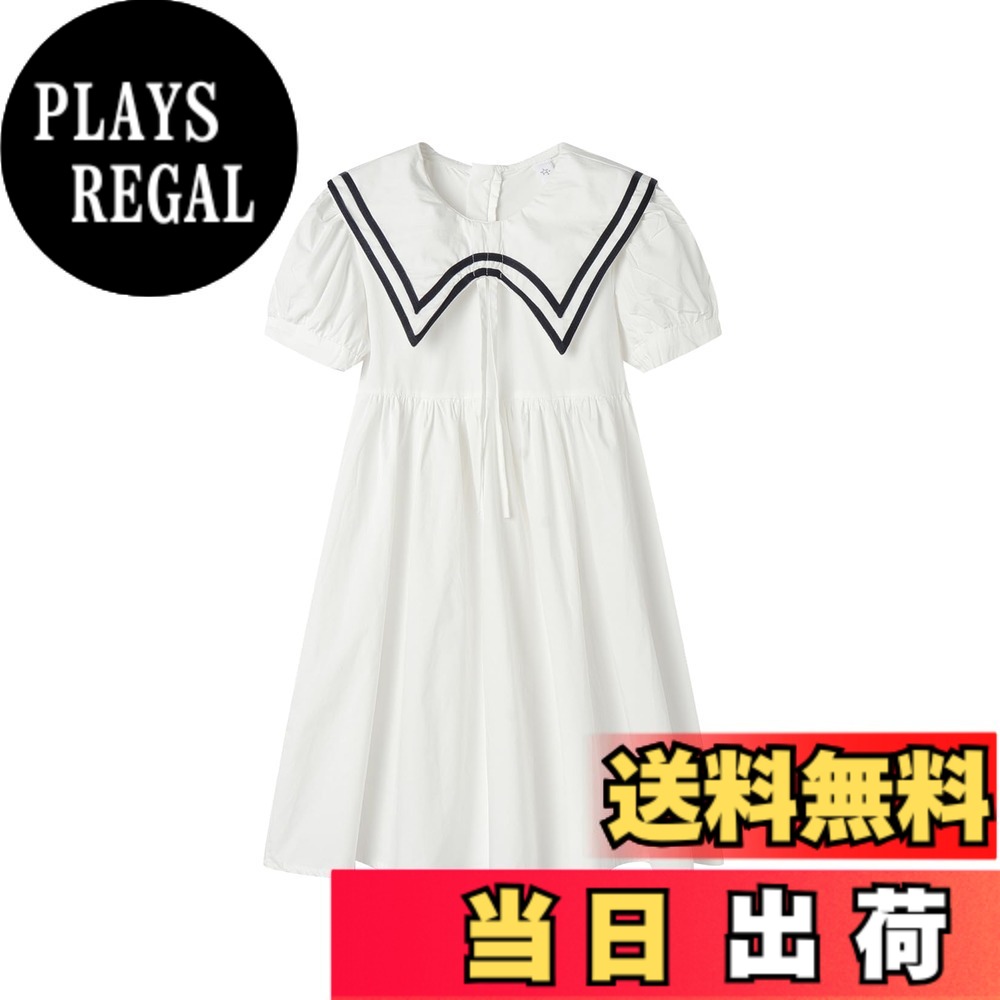 【送料無料】[LSMUDKINGDOM] セーラー ワンピース キッズ 女の子 半袖 リボン フレ...