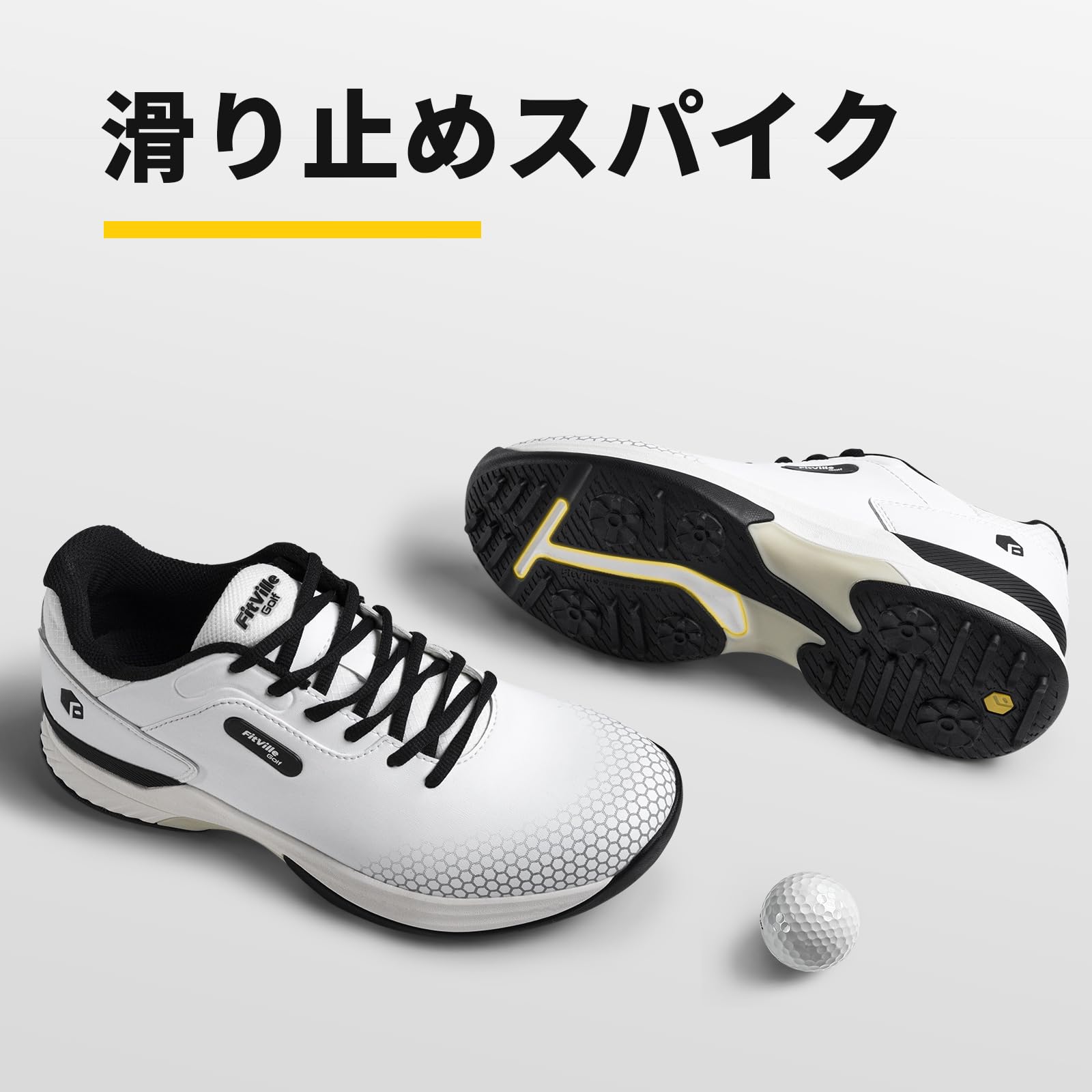 【送料無料】[FitVille] 幅広 ゴルフシューズ メンズ 2E 4E ゴルフ用 スニーカー ...