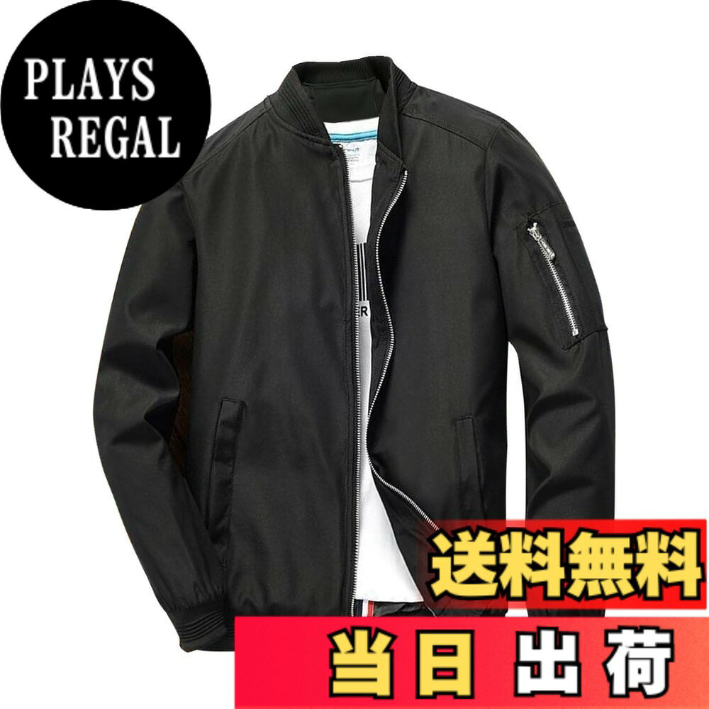 【送料無料】[inotenka] ジャケット ライトジャケット コート メンズ M~4XL カジュアル ジャンパー スリム ブルゾン エムエーワンジャケット スタジャン ブルゾン フライトジャケット スタジャン 薄手 アウター 春 秋 色：ブラック、サイズ：3XL
