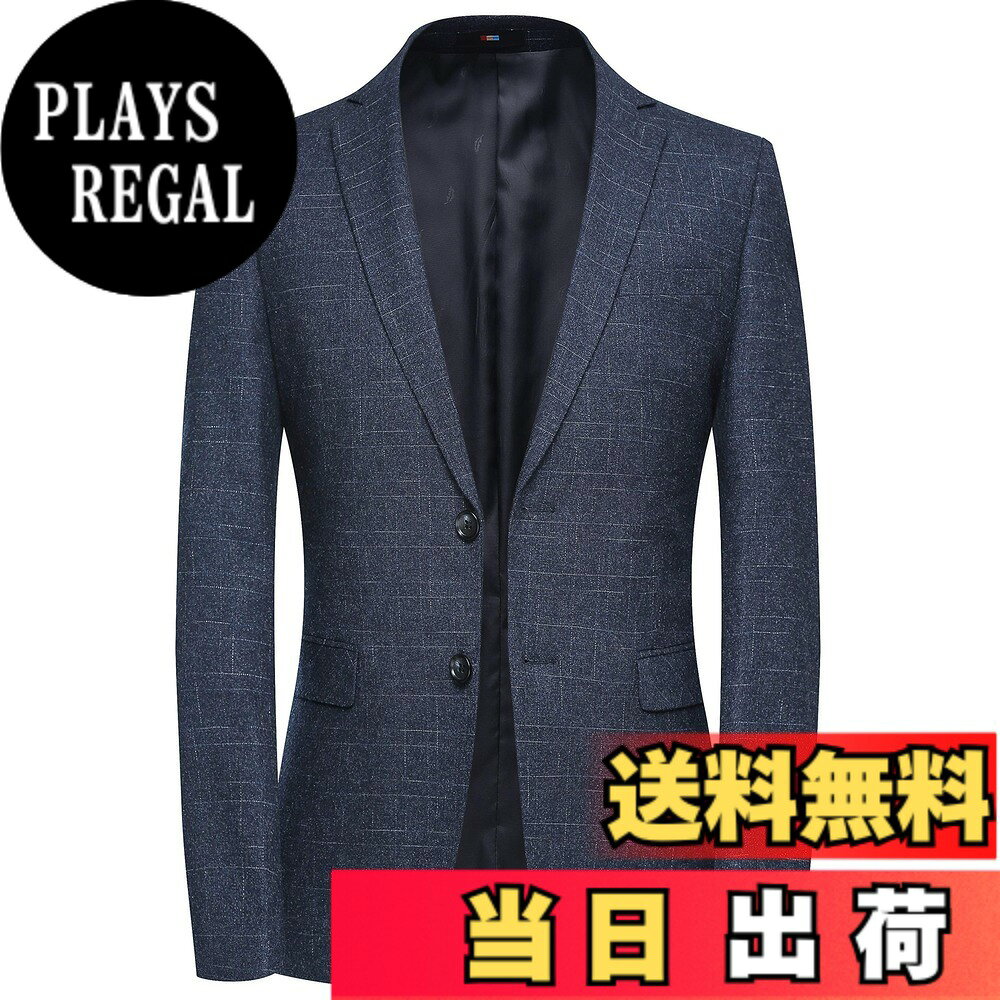 【送料無料】[FHLHY] テーラードジャケット メンズ 細身 長袖 スーツジャケット カジュアル ビジネス おしゃれ おおきいサイズ 色：ネイビー 9823、サイズ：M