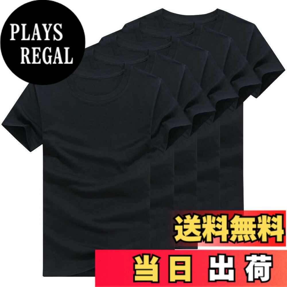 Other - 【送料無料】Hisitosa インナーシャツ メンズ 肌着 5枚組 Tシャツ 半袖 クルーネック 防菌防臭 綿100% シャツ 下着 クセになる肌触り 色：ブラック、サイズ：4XL